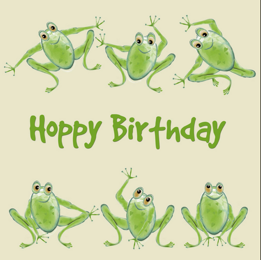Hopping Frogs Birthday Handwritten Card