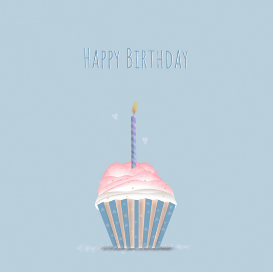 Cupcake Birthday  Handwritten Card