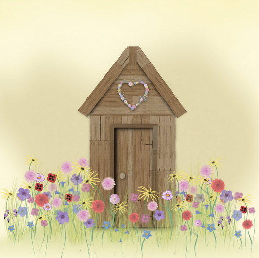 Garden Shed  Handwritten Card