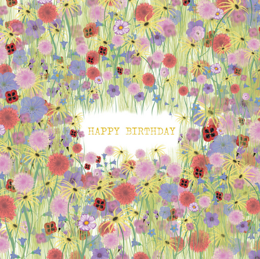 Wildflowers Garden Birthday Handwritten Card