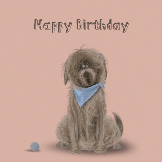 Scruffy Dog Birthday Handwritten Card