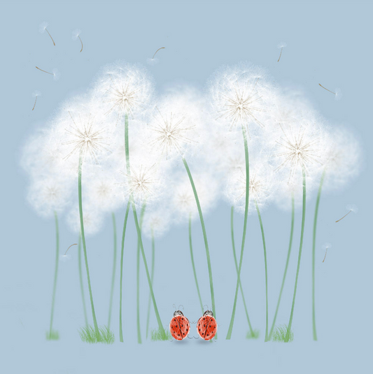 Ladybirds & Dandelions Handwritten Card