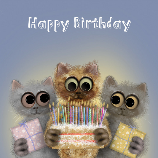 Cat Birthday Handwritten Card