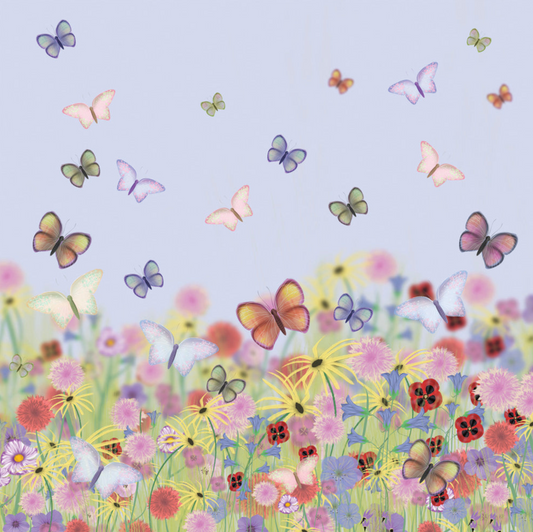 Butterflies with Wildflowers Handwritten Card