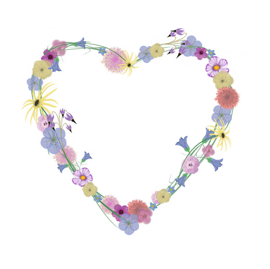 Wildflowers Heart Handwritten Card