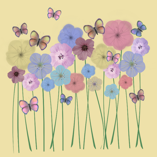 Busy Flowers Handwritten Card