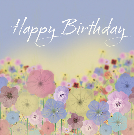 Flowers Birthday Handwritten Card