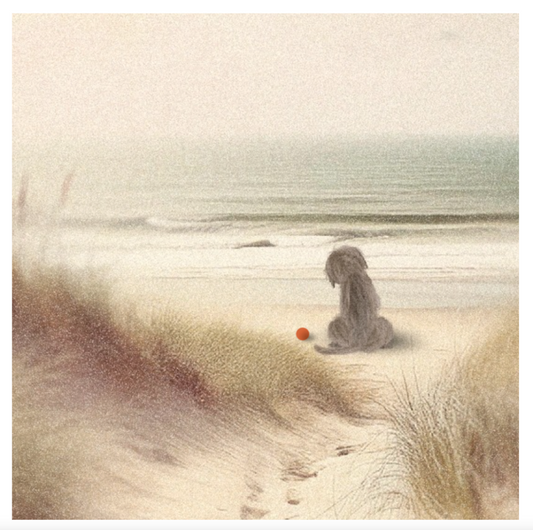 Dog at the Beach Handwritten Card