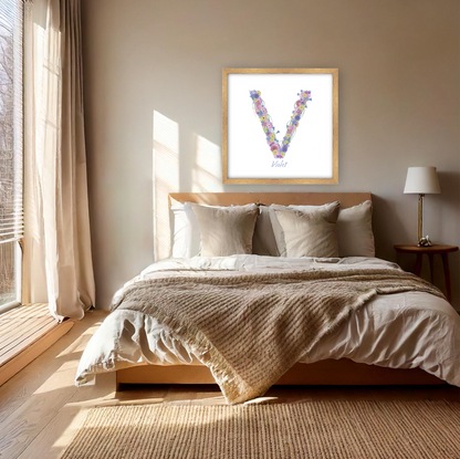 Letter V wildflowers print