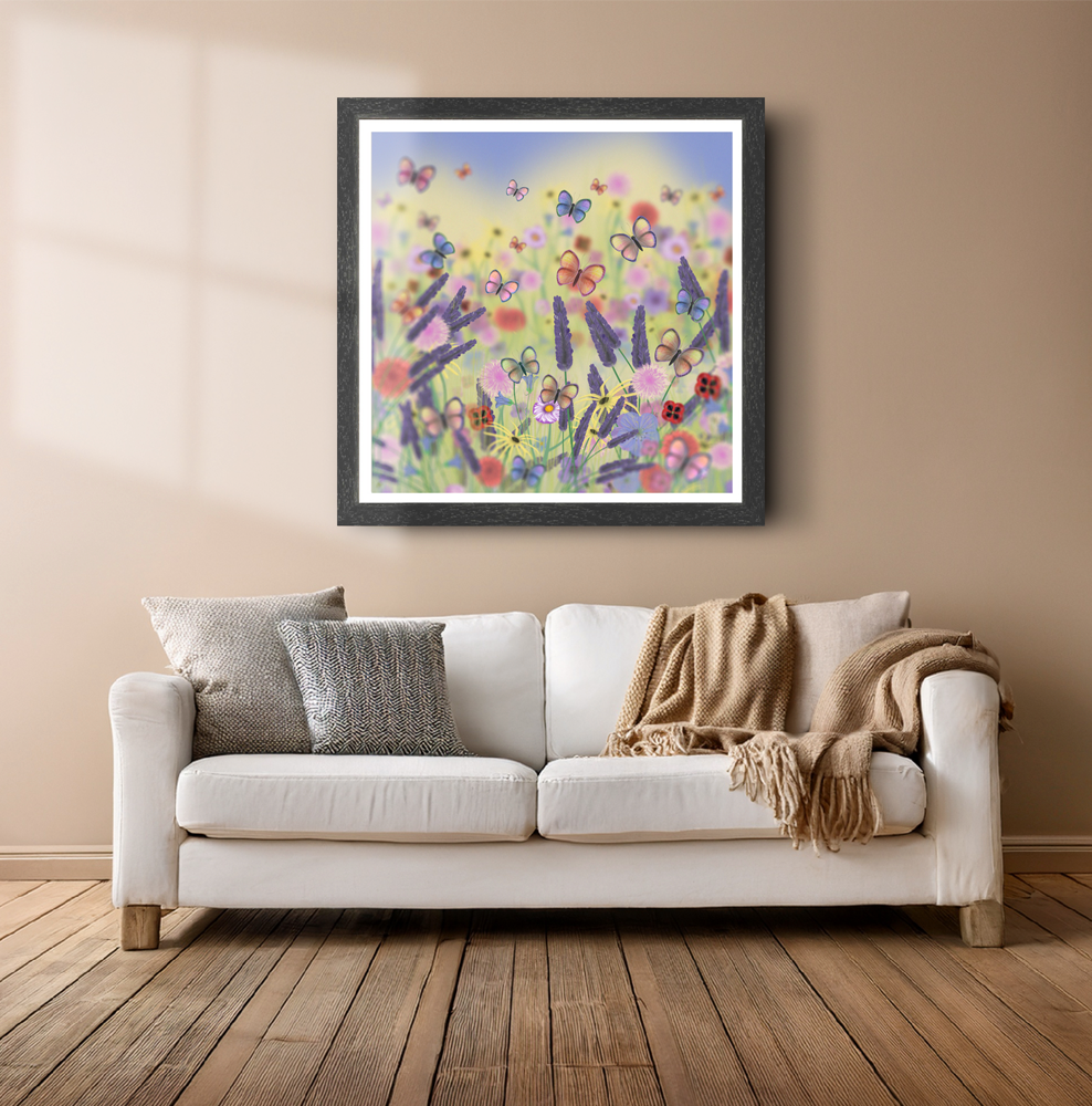 Butterflies and Lavender print