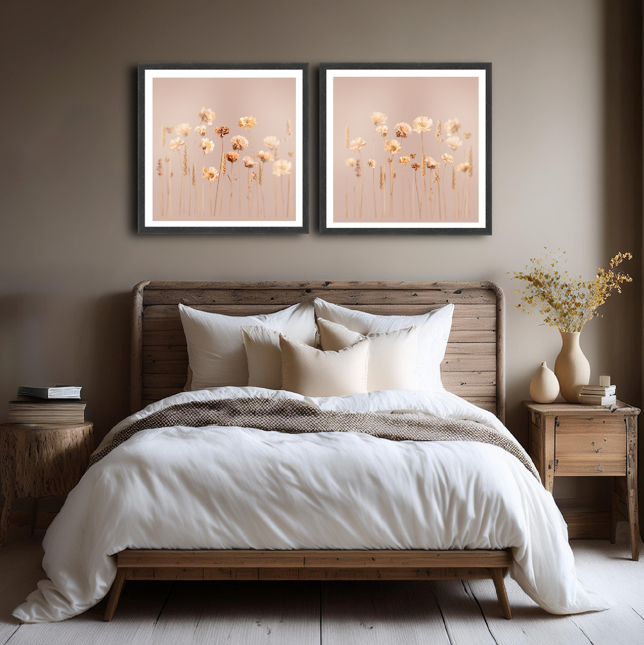 Wildflowers in salmon pink print 2