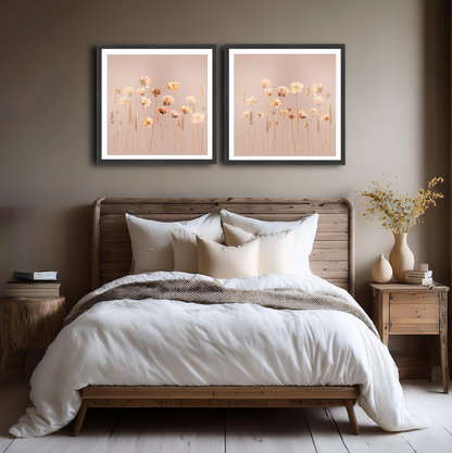 Wildflowers in salmon pink print 2
