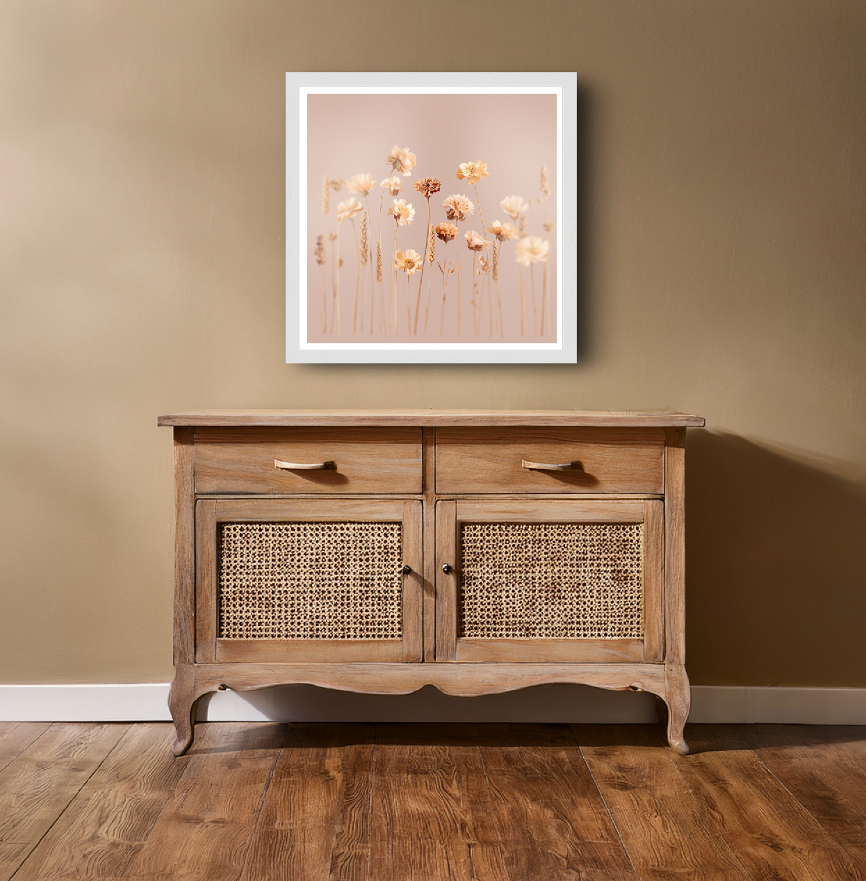 Wildflowers in salmon pink print 2