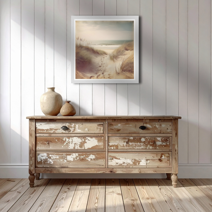 Footsteps to the sea print