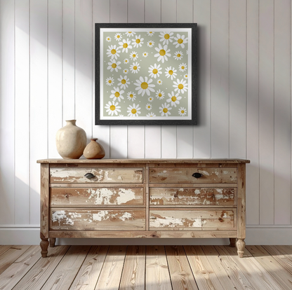 Daisies in sage green