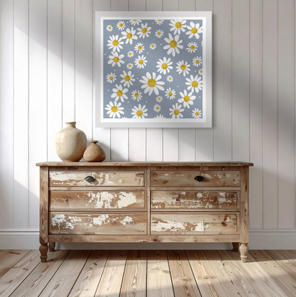 Daisies in soft blue