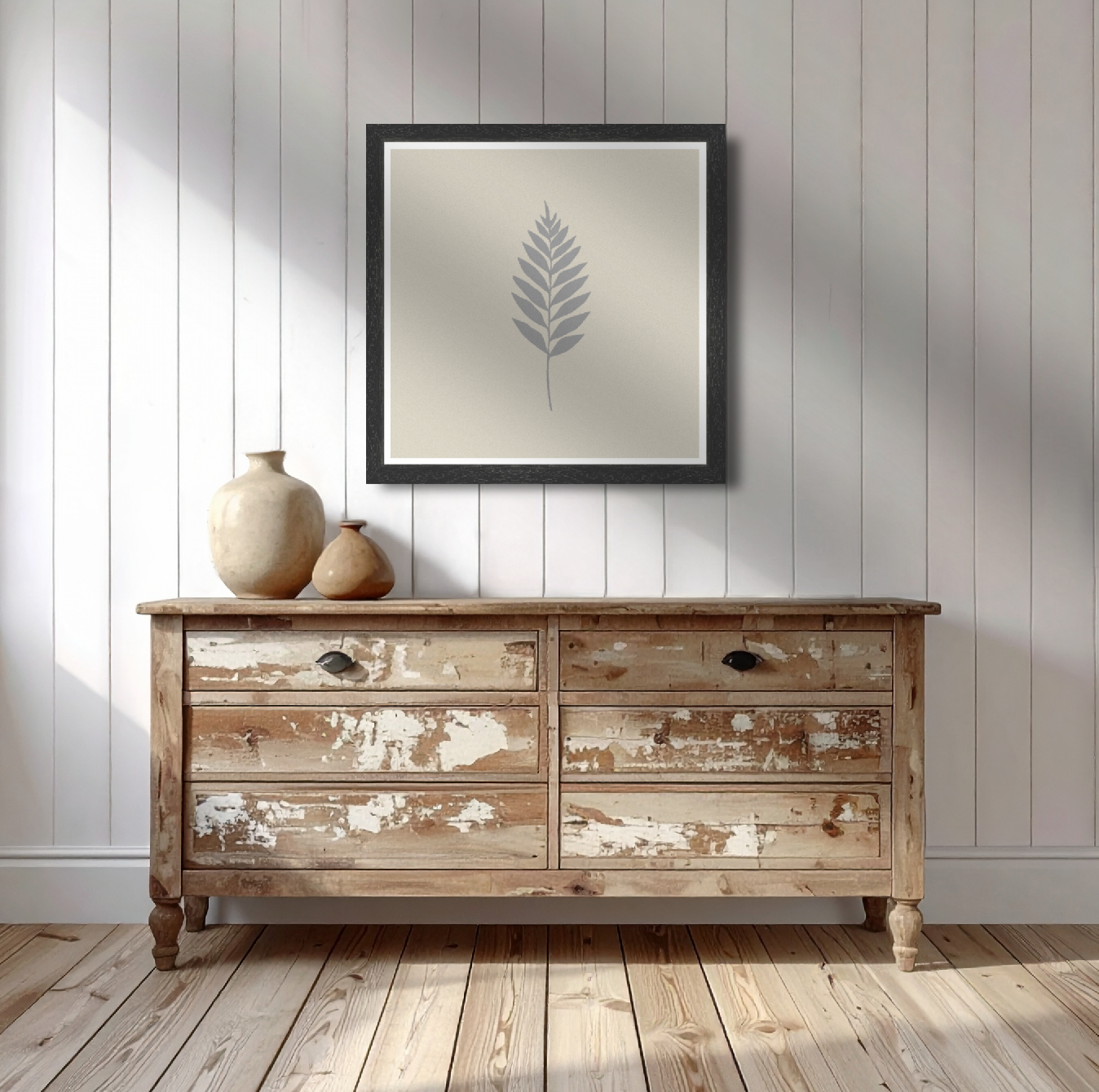 Long leaf on grey