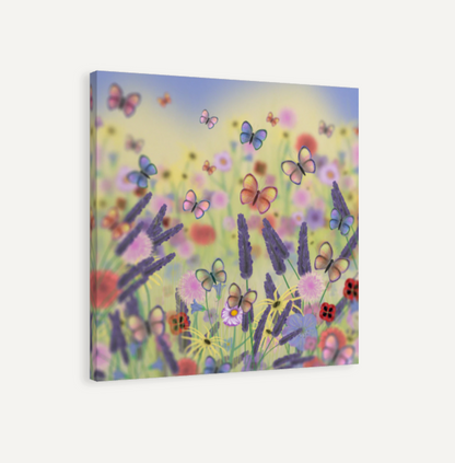 Lavender and Butterflies Canvas Print