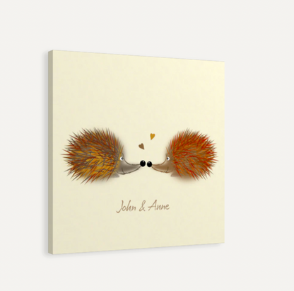 Pair of Cute Hedgehogs Canvas Print