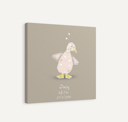 Baby Girl Duckling Canvas Print