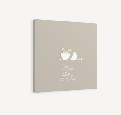 Baby Chick Personalised Canvas Print