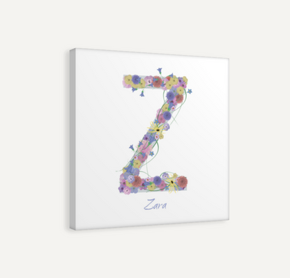 Letter Z Wildflowers Canvas Print