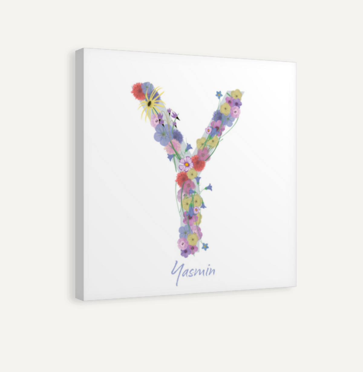 Letter Y Wildflowers Canvas Print