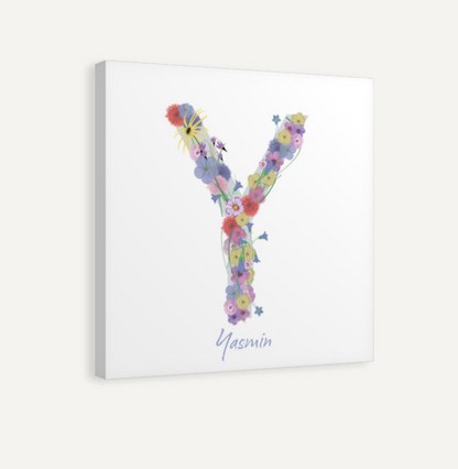 Letter Y Wildflowers Canvas Print