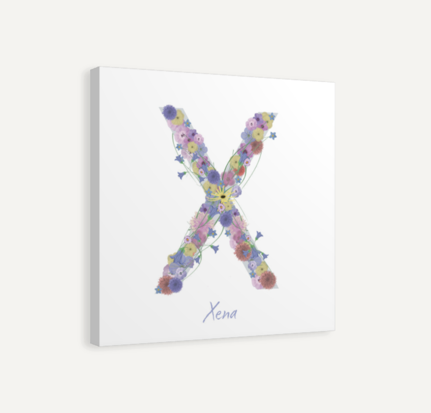 Letter X Wildflowers Canvas Print