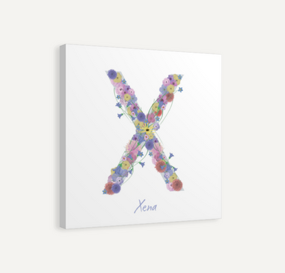 Letter X Wildflowers Canvas Print