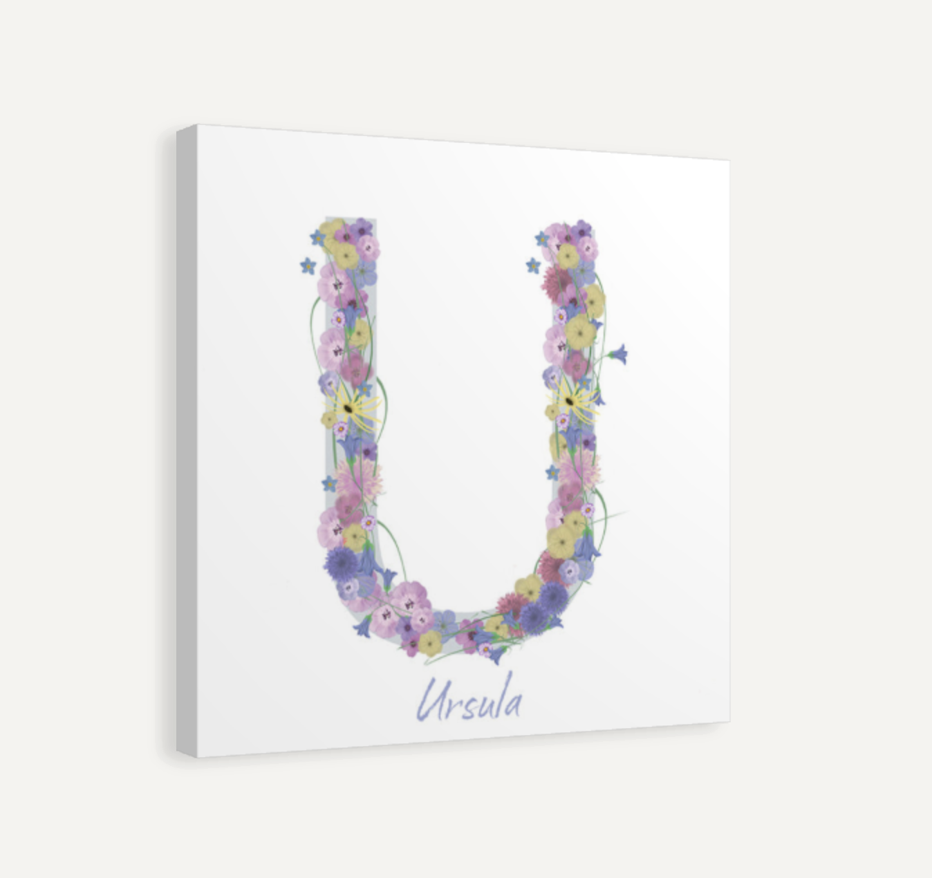 Letter U Wildflowers Canvas Print