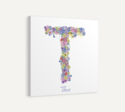 Letter T Wildflowers Canvas Print