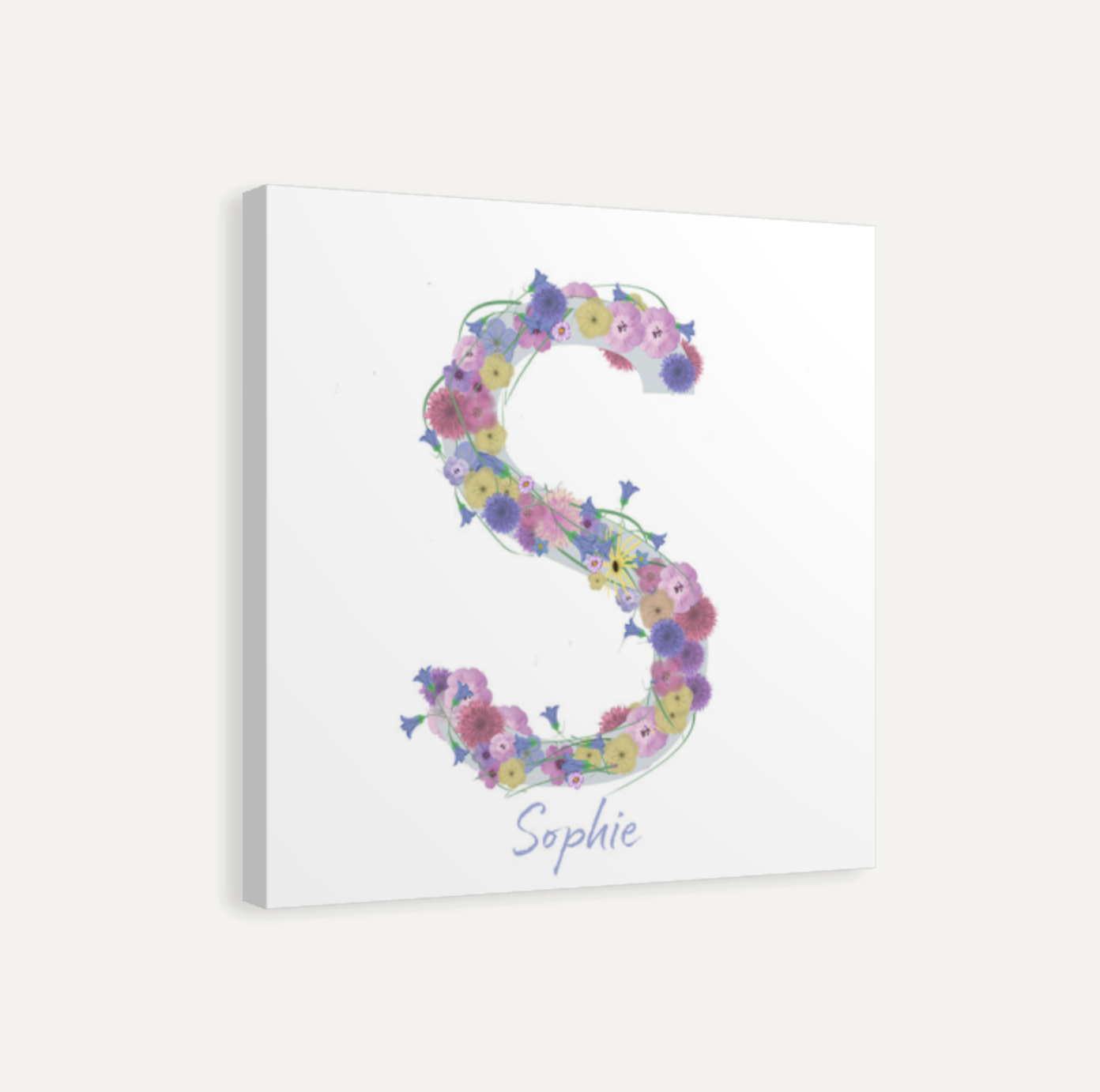 Letter S Wildflowers Canvas Print