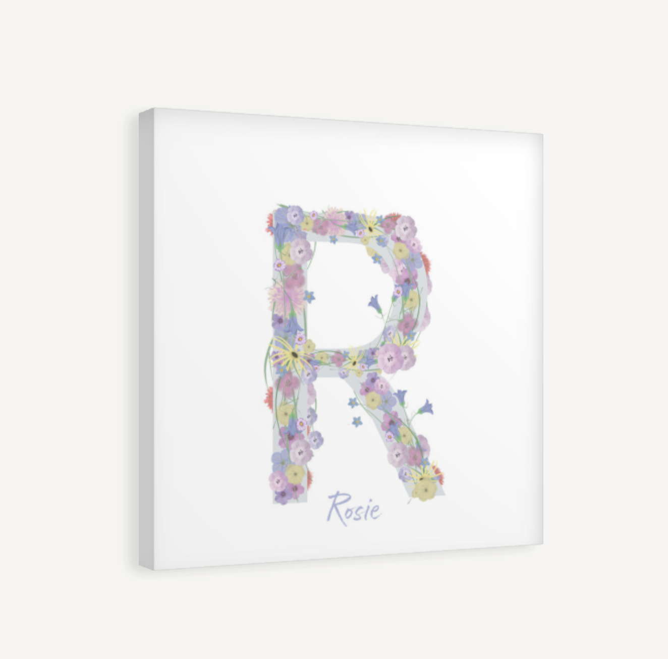Letter R Wildflowers Canvas Print