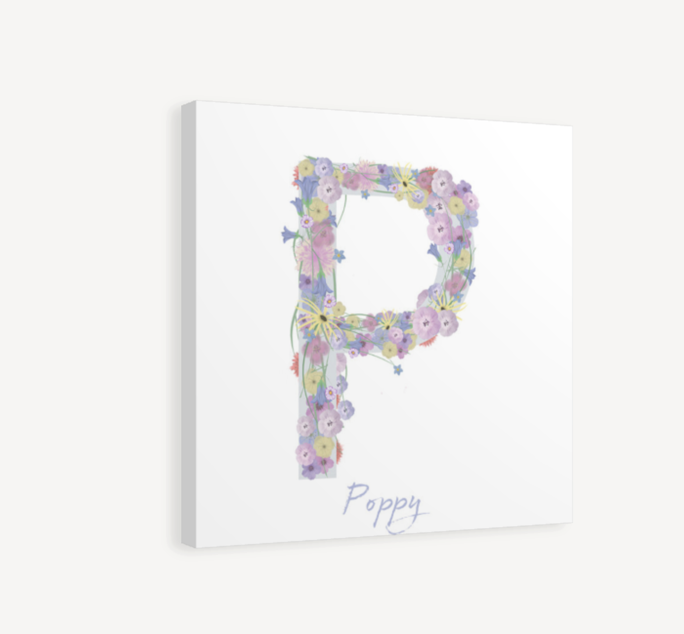 Letter P Wildflowers Canvas Print