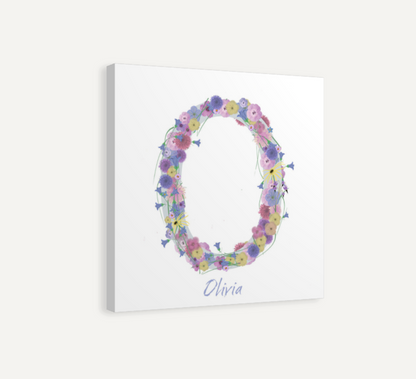 Letter O Wildflowers Canvas Print