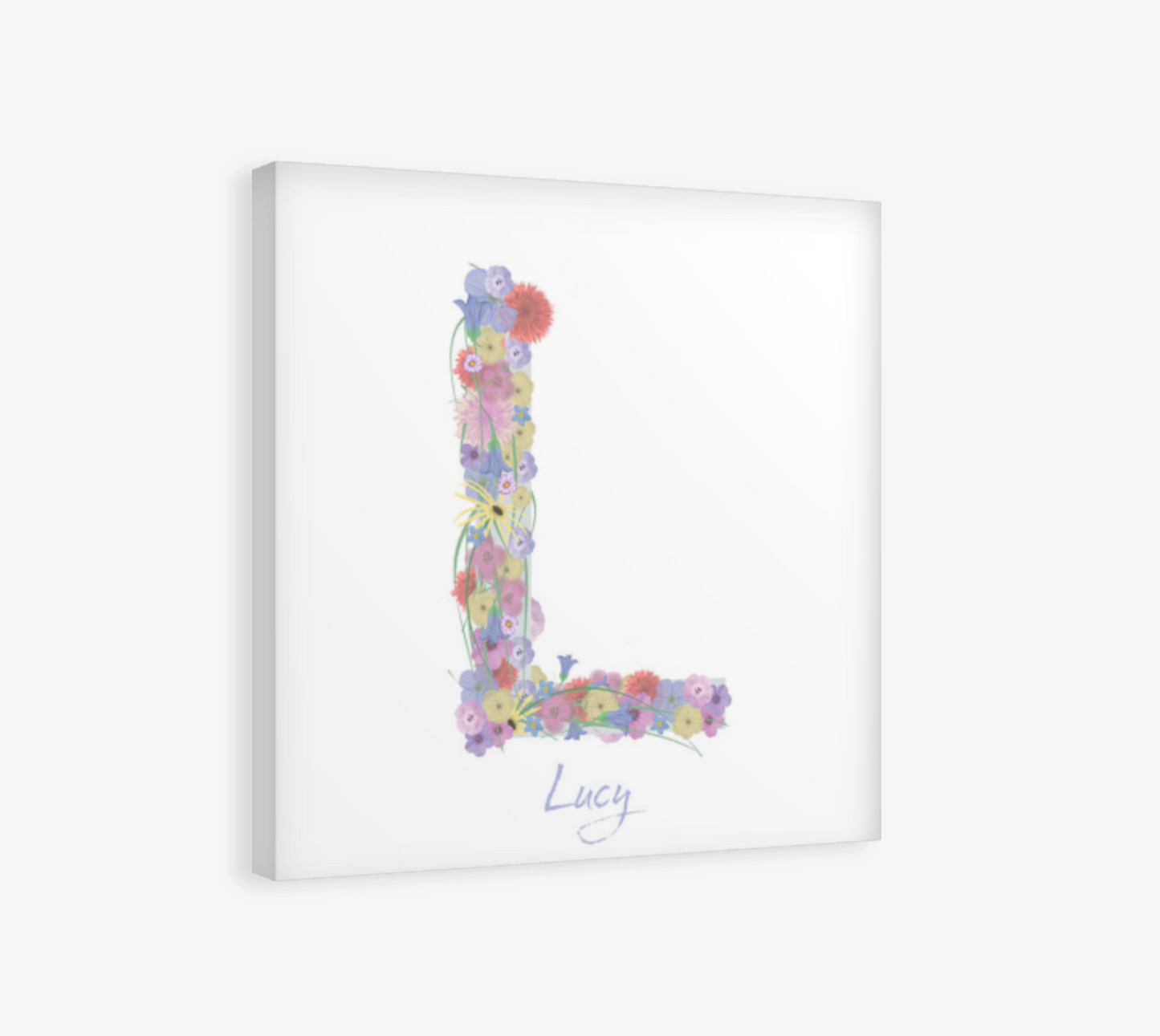 Letter L Wildflowers Canvas Print
