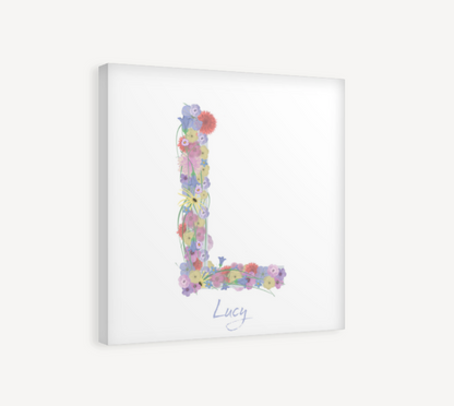 Letter L Wildflowers Canvas Print