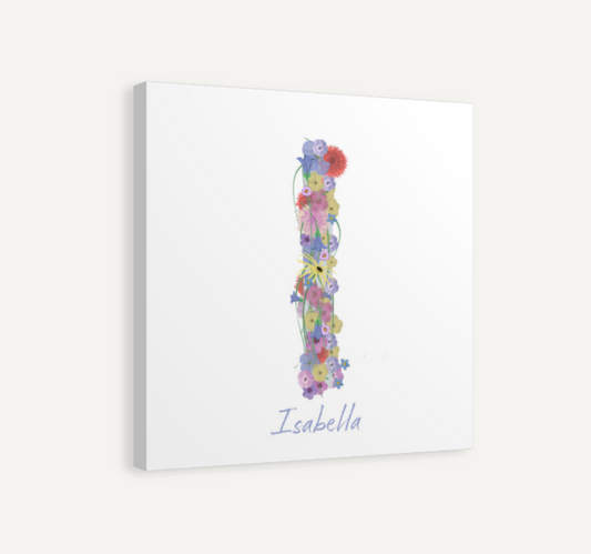 Letter I Wildflowers Canvas Print