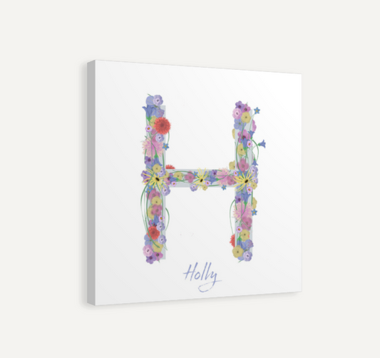 Letter H Wildflowers Canvas Print