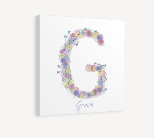 Letter G Wildflowers Canvas Print
