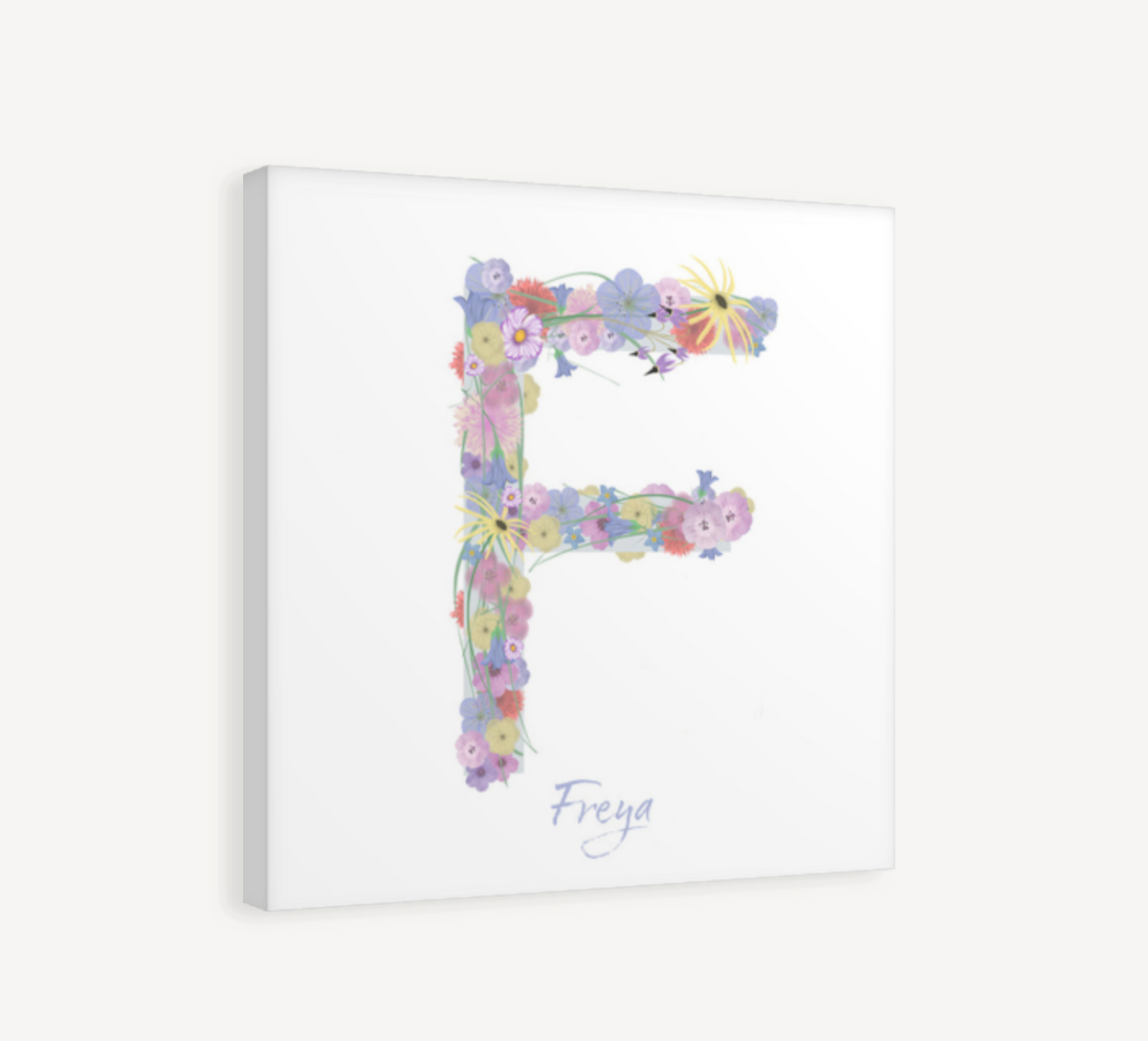 Letter F Wildflowers Canvas Print