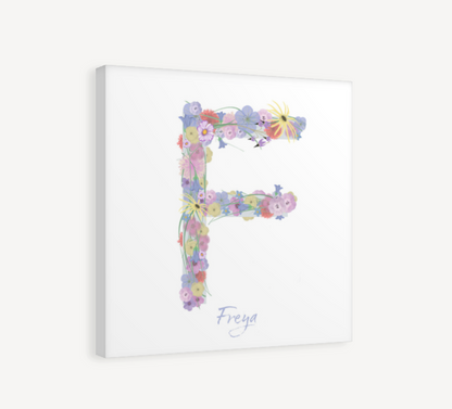 Letter F Wildflowers Canvas Print