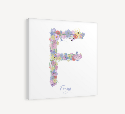 Letter F Wildflowers Canvas Print