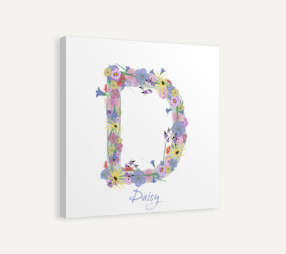Letter D Wildflowers Canvas Print