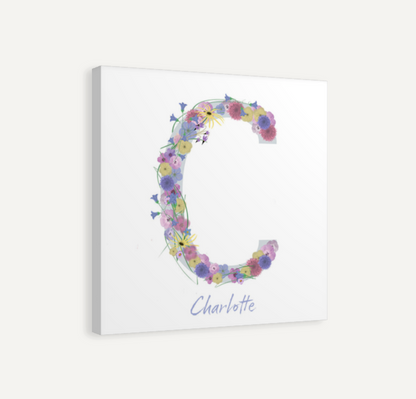 Letter C Wildflowers Canvas Print