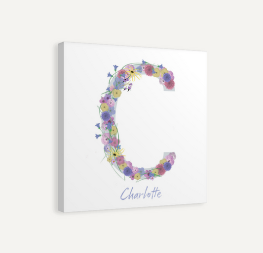 Letter C Wildflowers Canvas Print