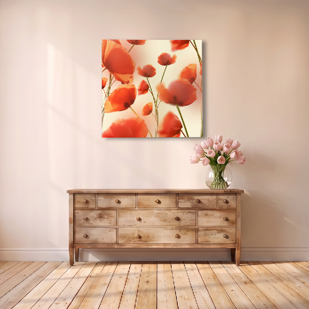 Soft Red Poppies Canvas Print