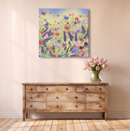 Lavender and Butterflies Canvas Print