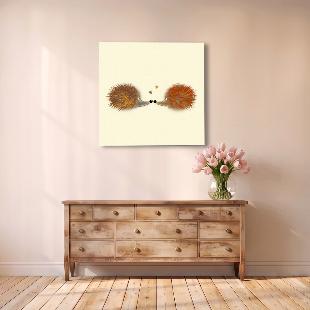 Pair of Cute Hedgehogs Canvas Print